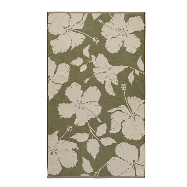 ALOHA COLLECTION BEACH TOWEL / SALINA / OLIVE