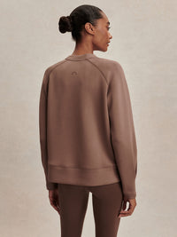 VARLEY ZOSIA CREW NECK ACTIVE SWEATER - COFFEE QUARTZ VAR02876