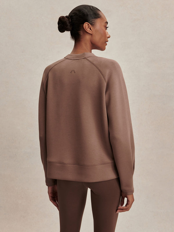 VARLEY ZOSIA CREW NECK ACTIVE SWEATER - COFFEE QUARTZ VAR02876