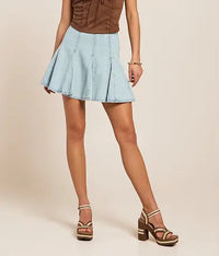 LEVI'S GODET MINI SKIRT - SOFT STONE BLUE 5502