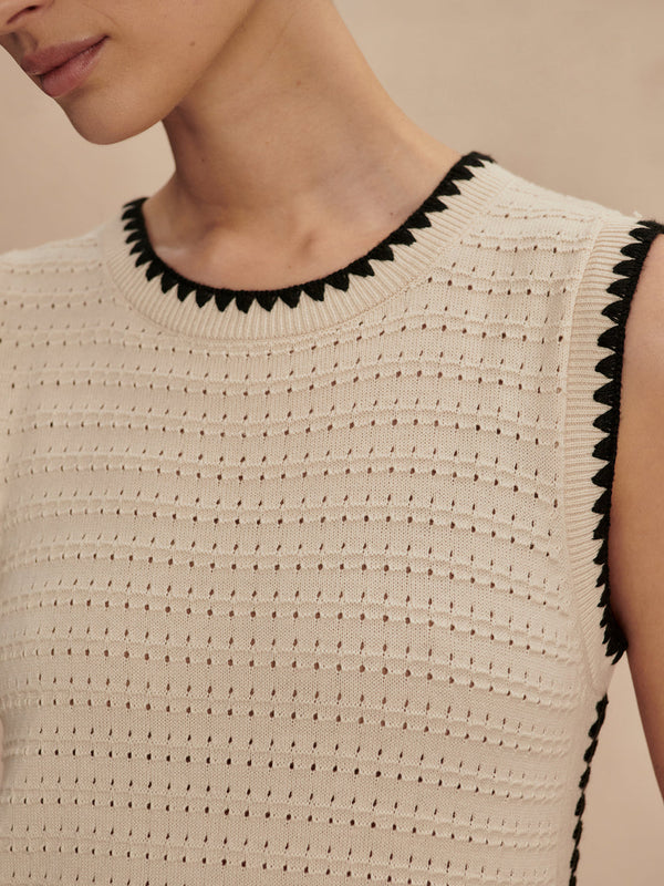 VARLEY DWIGHT TANK KNIT DRESS - BIRCH