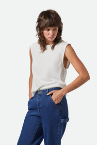 BRIXTON CAREFREE ORGANIC GD MUSCLE TANK - OFF WHITE