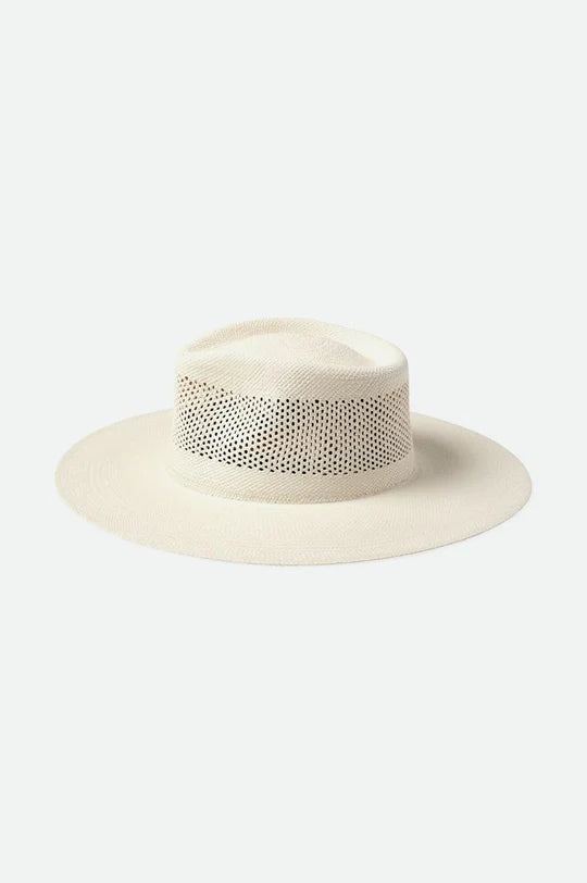 BRIXTON JO PANAMA STRAW RANCHER HAT - PANAMA WHITE