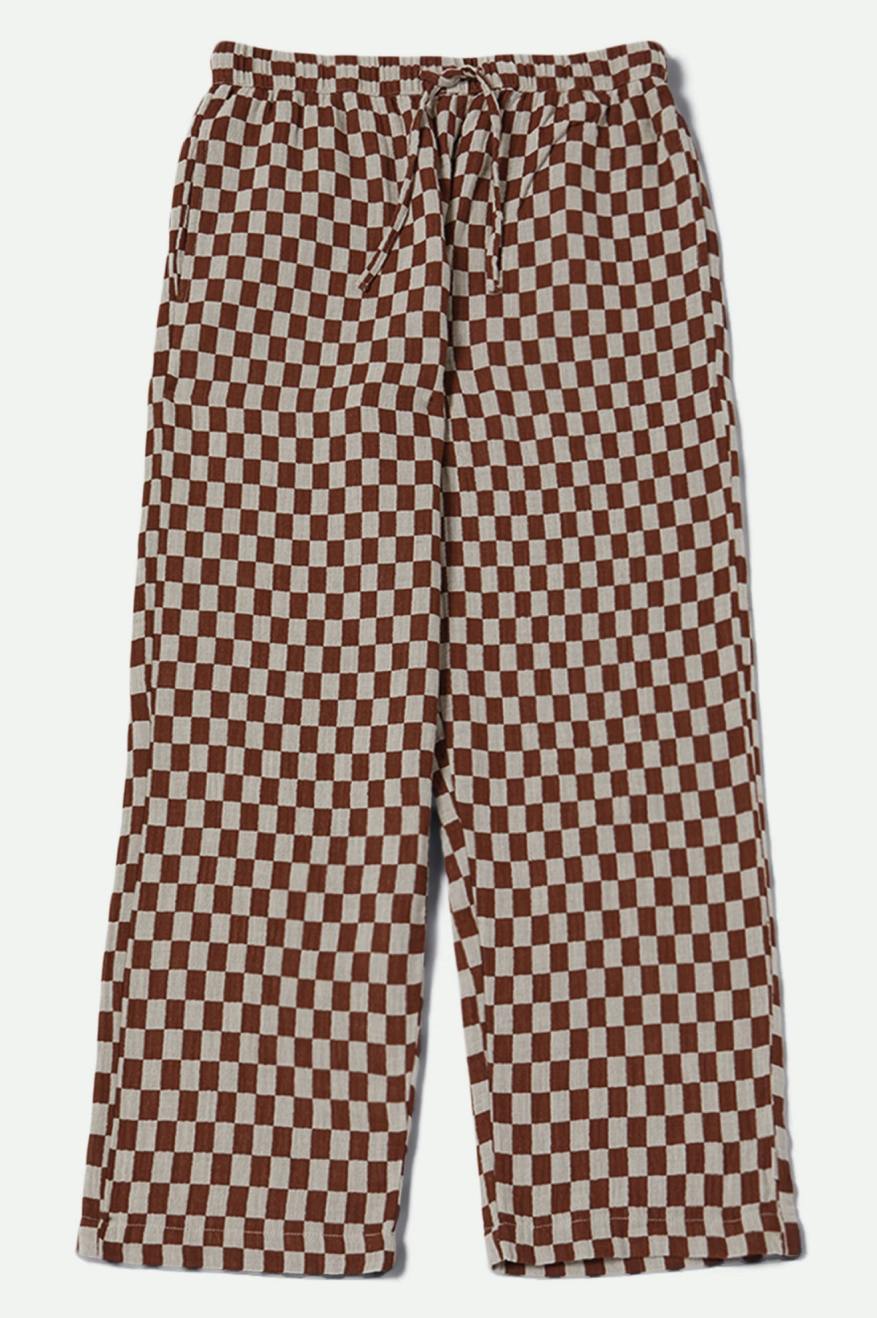 BRIXTON MYKONOS SMALL CHECK PANT - SEPIA