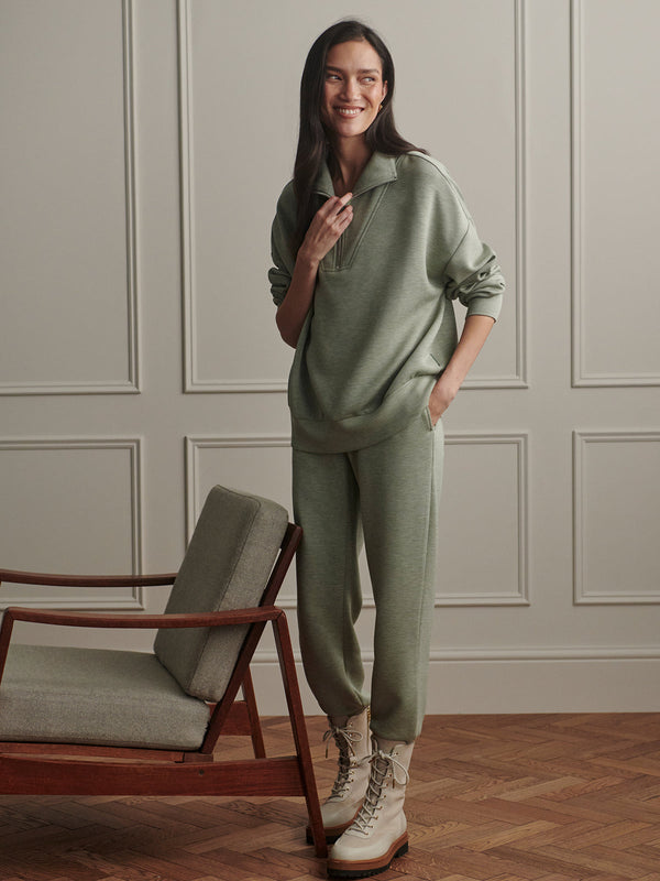 VARLEY HAWLEY HALF ZIP SWEAT - SHADOW MARL