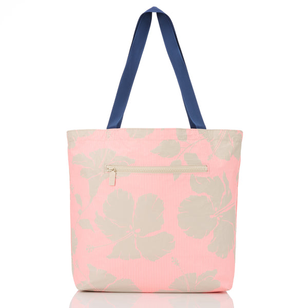 ALOHA COLLECTION REVERSIBLE TOTE / SALINA TINY STRIPE / NAVY