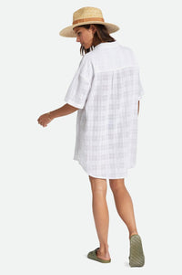 BRIXTON LEON S/S OVERSHIRT DRESS - WHITE