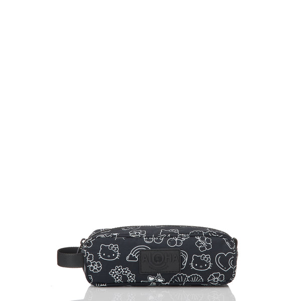 ALOHA COLLECTION PENCIL CASE / HELLO KITTY ALOHA ICONS / WHITE BLACK