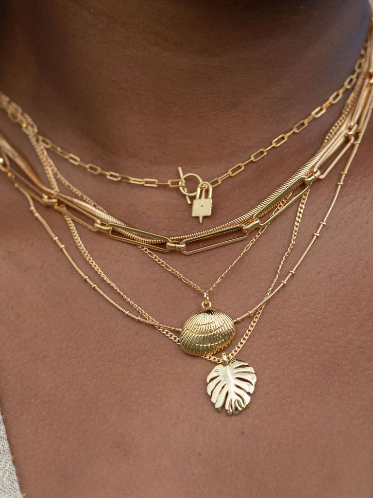 KE ALOHA JEWELRY GOLD SEA SHELL NECKLACE - KEONE 18"