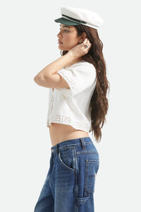 BRIXTON SEASIDE EYELET TOP - OFF WHITE EYELET