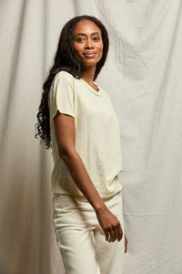 PERFECT WHITE TEE  HARLEY TEE - CUSTARD T68
