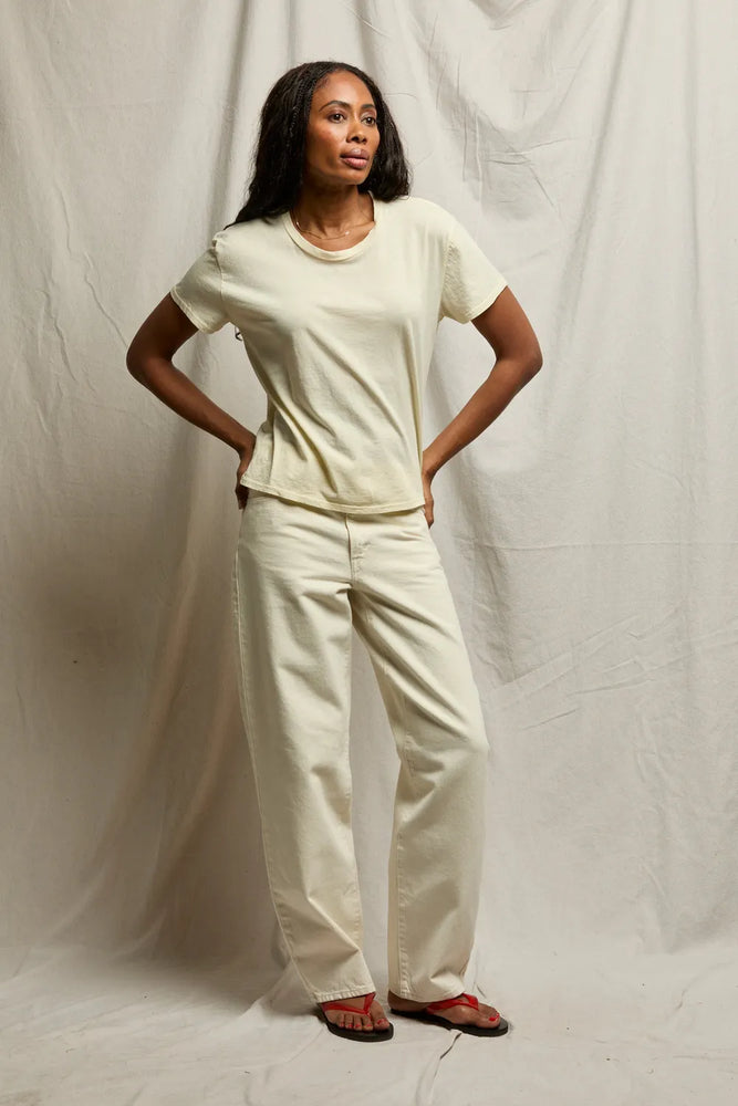 PERFECT WHITE TEE  HARLEY TEE - CUSTARD T68