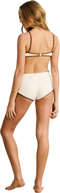 RHYTHM LILY RIB CONTRAST CROP TOP - CREAM