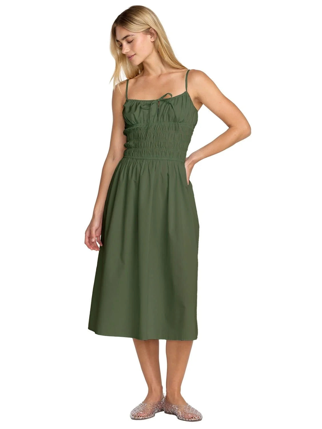 RVCA RAYA MIDI DRESS - OLV