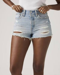 LEVIS 501 ORIGINAL FIT HIGH RISE WOMENS SHORTS - WELCOME PARTY 0552
