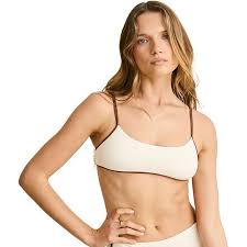 RHYTHM LILY RIB CONTRAST CROP TOP - CREAM