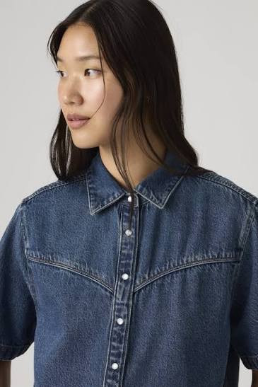 LEVIS LOGAN SHORT SLEEVED DENIM SHIRT - TENCEL TINTED TIMES 0003
