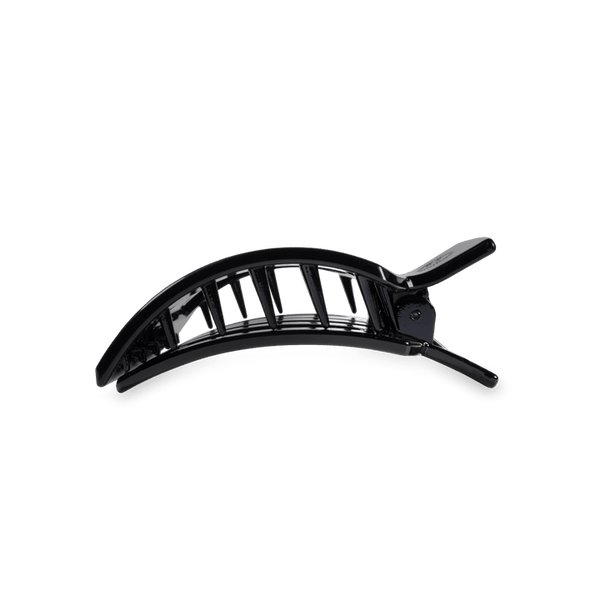 TELETIES SMALL FLAT SQUARE CLIP - JET BLACK