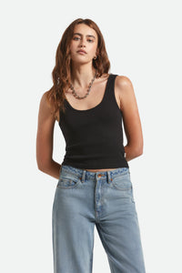 BRIXTON POINTELLE SLIM FIT TANK - BLACK