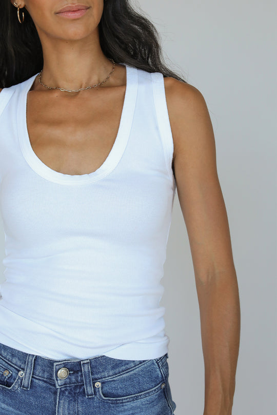 PERFECT WHITE TEE JORDAN U NECK TANK - WHITE