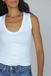 PERFECT WHITE TEE JORDAN U NECK TANK - WHITE