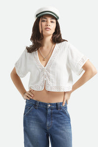 BRIXTON SEASIDE EYELET TOP - OFF WHITE EYELET