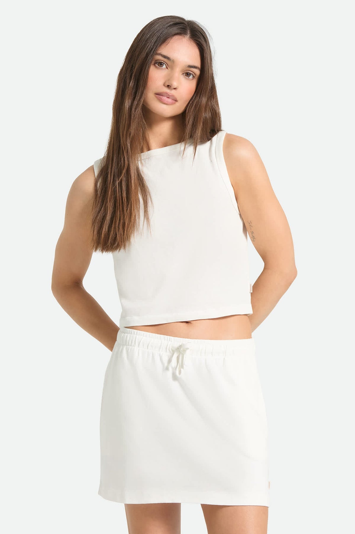 BRIXTON CAREFREE ORGANIC GD CROPPED TANK - OFF WHITE