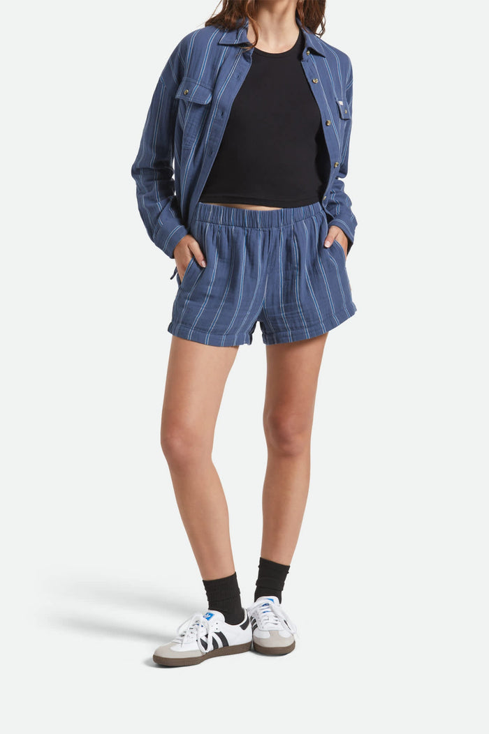 BRIXTON WANDERING SHORT - BERRING SEA/WHITE