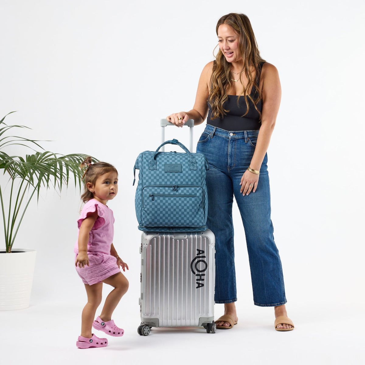 ALOHA COLLECTION LE BEBE / PETITE CHECK / SLATE