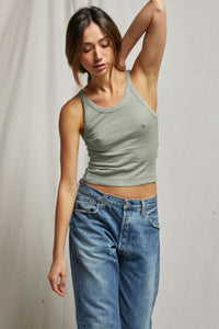 PERFECT WHITE TEE LENNOX RECYCLED CROPPED ANNIE TANK - PARIS RAIN T48