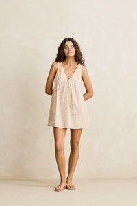 RHYTHM LONDON CHECK MINI DRESS - NATURAL