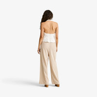 RHYTHM LOUSIE TIE HALTER TOP - WHITE