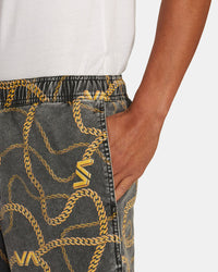 RVCA ESCAPE PRINT ELASTIC WALKSHORTS 17” - BGO