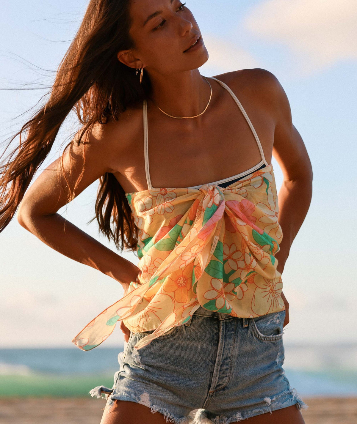 TAG ALOHA CO MINI PAREO ORGANIC COTTON - KAILUA BLOOMS