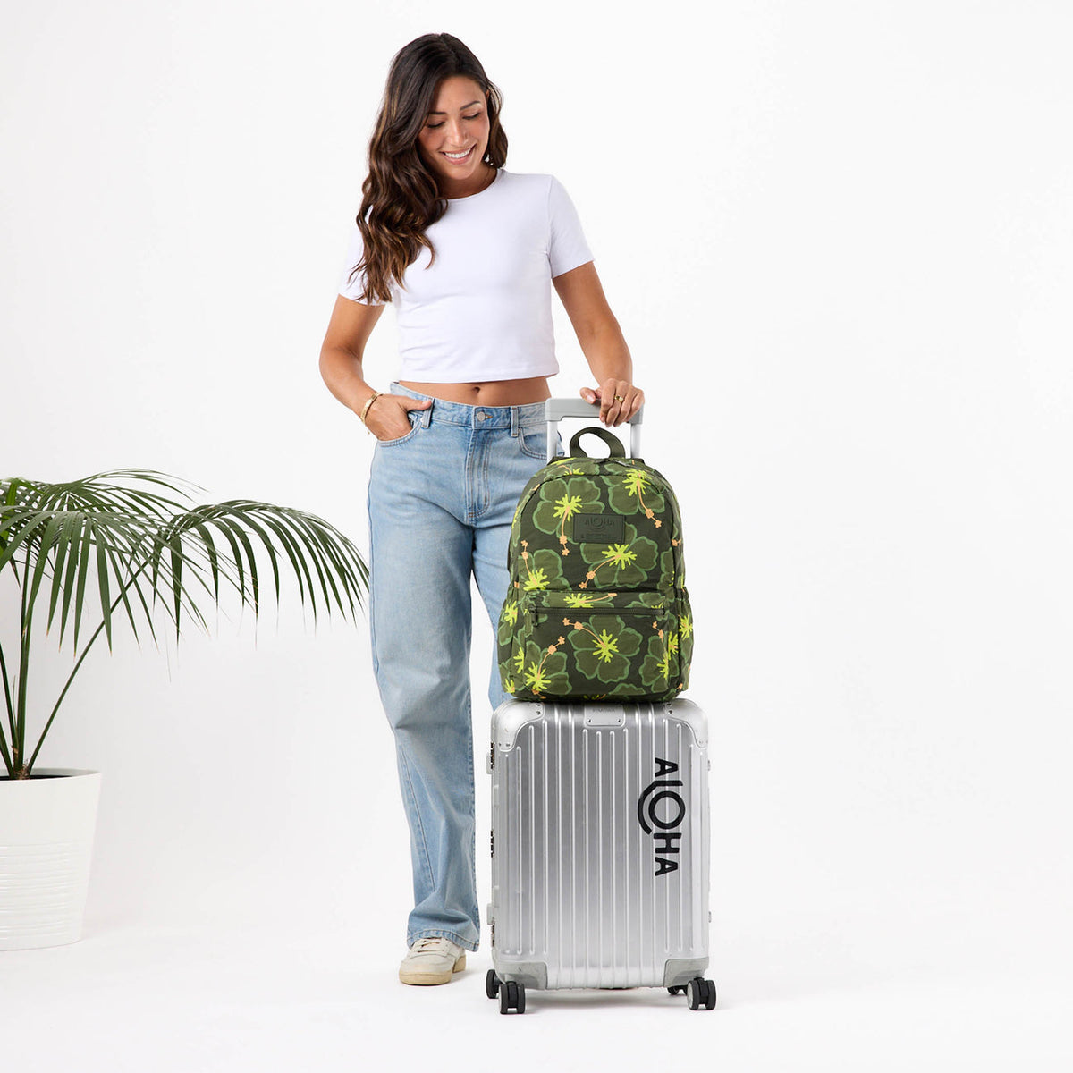 ALOHA COLLECTION KEEP IT LIGHT BACKPACK / PUA WAIKIKI / OLIVE