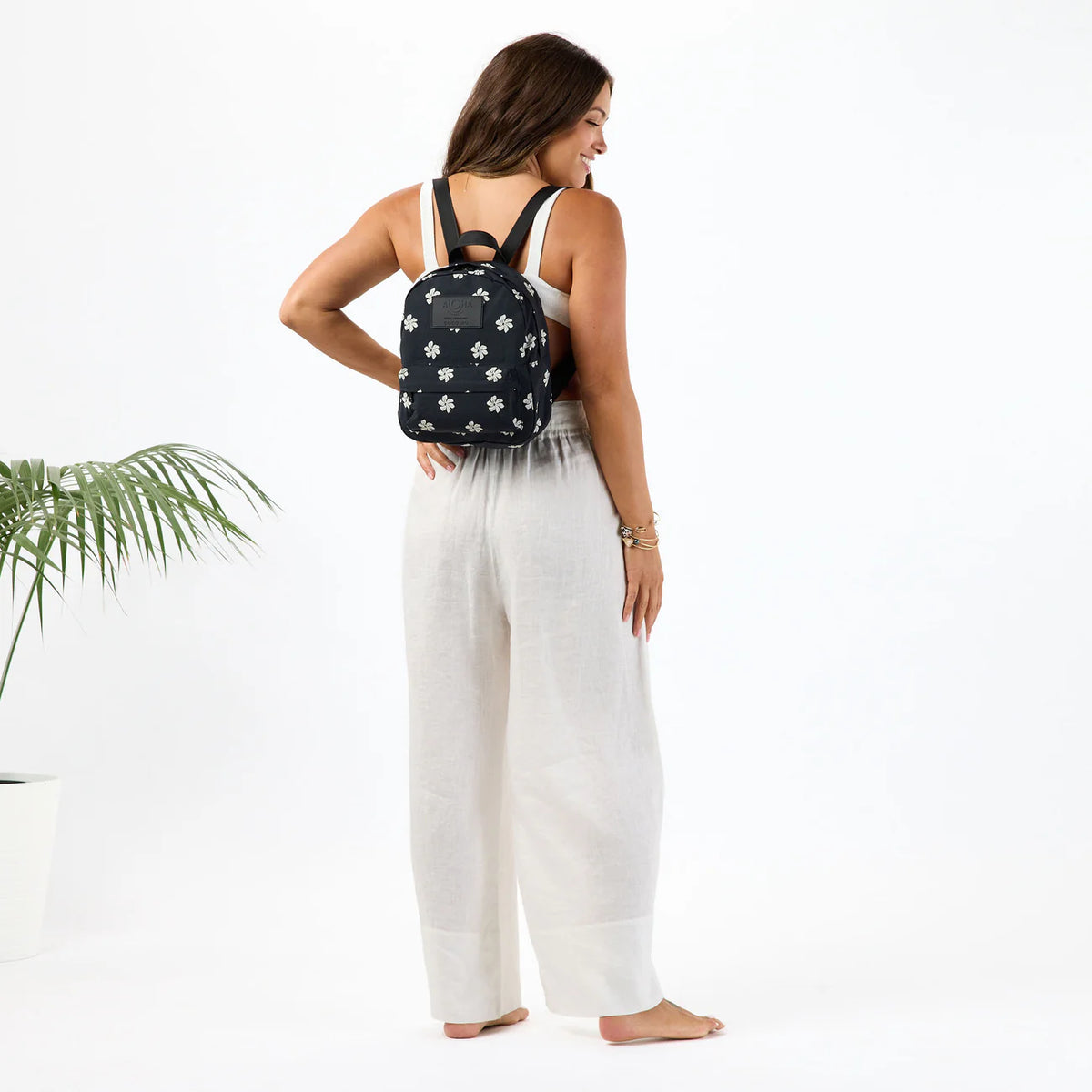 aeo grommet mini backpack ALOHA COLLECTION MINI BACKPACK / TIARE DOTS BY COCO HO / SANDSTONE BLA – Work It Out