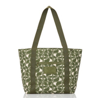 ALOHA COLLECTION NYLON ZIPPER TOTE / LATTICE / OLIVE