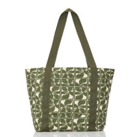 ALOHA COLLECTION NYLON ZIPPER TOTE / LATTICE / OLIVE
