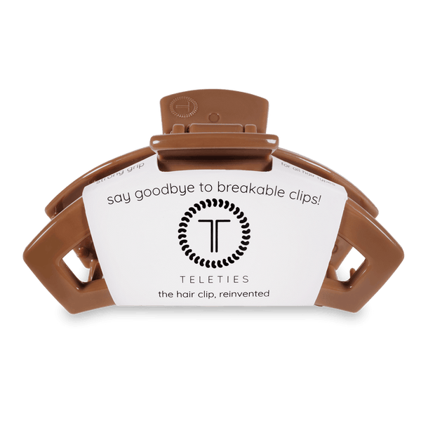 TELETIES OPEN LARGE HAIR CLIP - CLASSIC CARAMEL