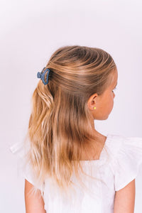 TELETIES OPEN TINY HAIR CLIP - DENIM