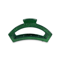 TELETIES OPEN MEDIUM HAIR CLIP - GREEN GLITTER