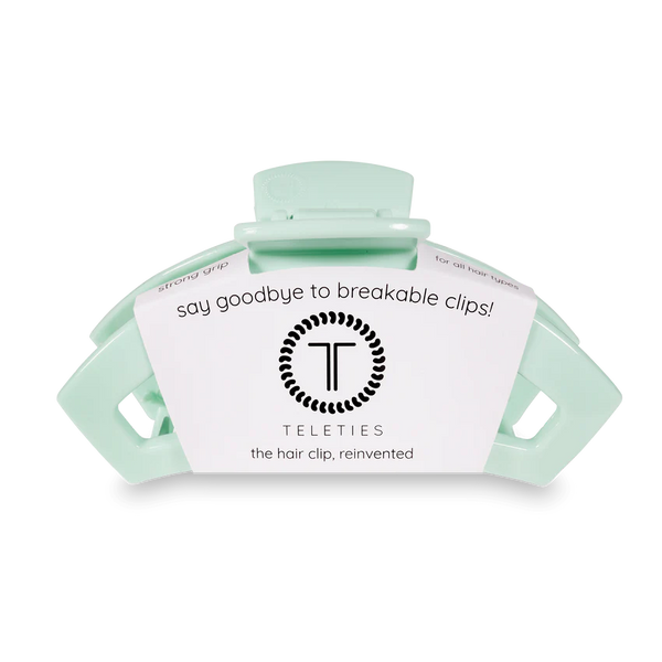 TELETIES OPEN HAIR CLIPS LARGE - MINT TO BE