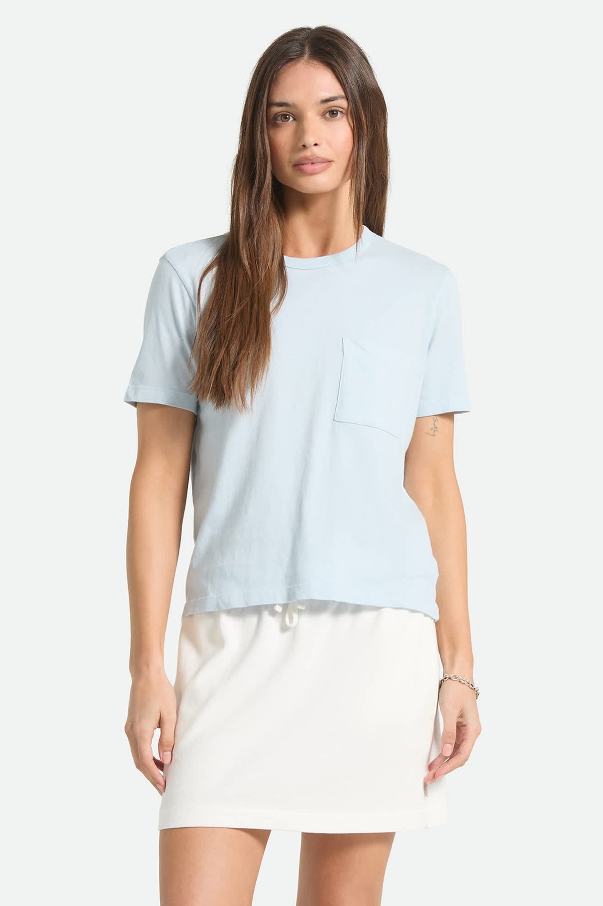 BRIXTON CAREFREE ORGANIC GD PERFECT TEE - BLUE AURA