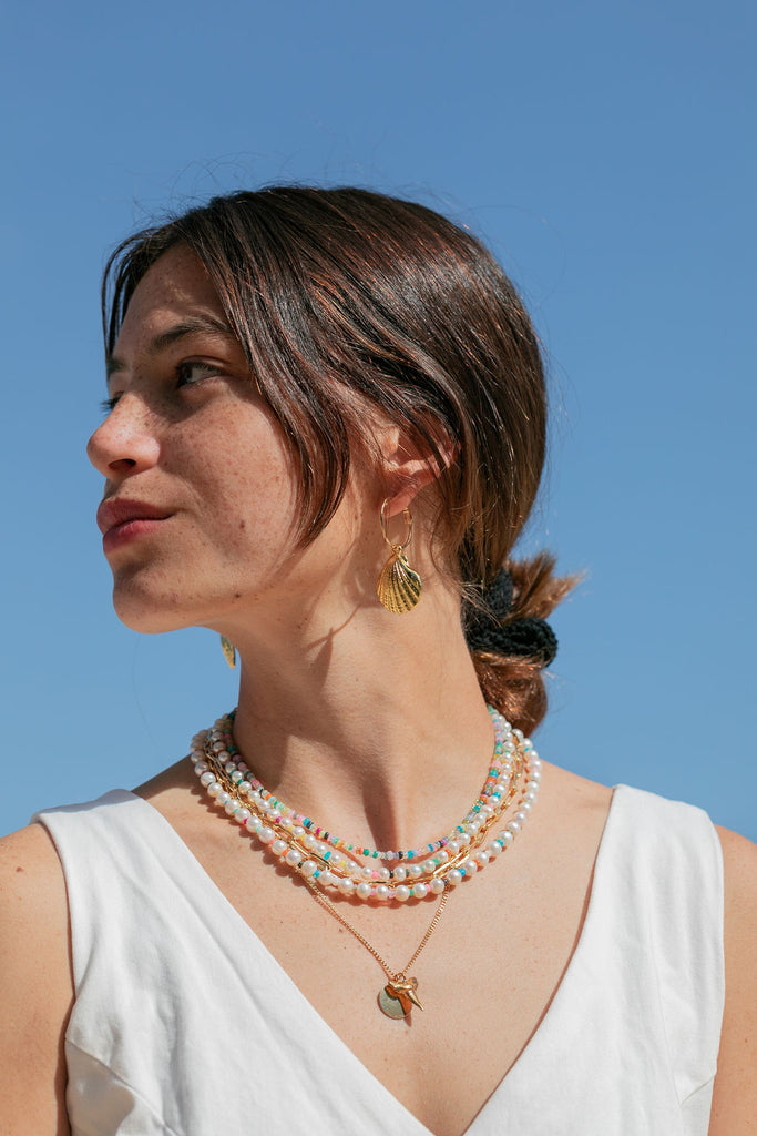 KE ALOHA JEWELRY RAINBOX OPAL AND PEARL NECKLACE - MAKALANI