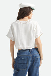 BRIXTON SEASIDE EYELET TOP - OFF WHITE EYELET