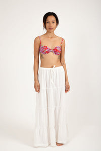 RHYTHM SHORE TIERED MAXI SKIRT | WHITE
