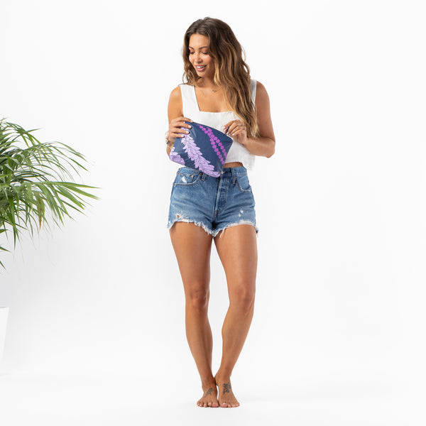 ALOHA COLLECTION SMALL / KAUA'I MOKIHANA 24 / VIOLET ON NAVY