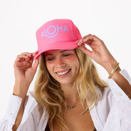 ALOHA COLLECTION TRUCKER HAT / ALOHA / NEON PINK LAVENDE