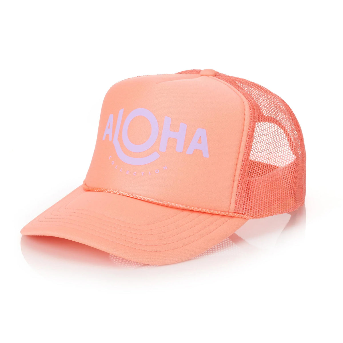 ALOHA COLLECTION TRUCKER HAT / CORAL