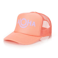 ALOHA COLLECTION TRUCKER HAT / CORAL